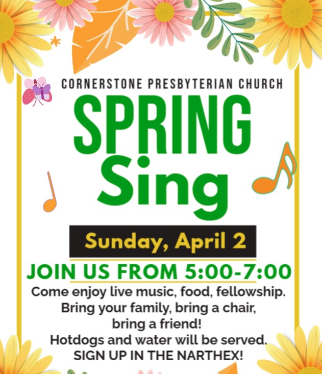 spring sing 2023 clipart | Cornerstone Presbyterian Church
